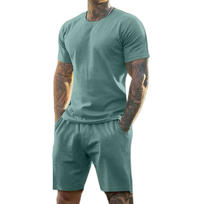 🔥Hot Sale Offers-Men's Athletic T-Shirt & Shorts 2-Piece Set