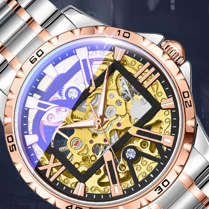 🔥Hot Sale Offers-Men's Automatic Skeleton Stainless Steel Watch