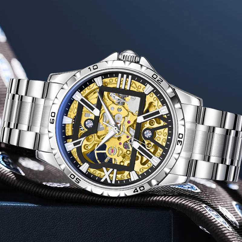 🔥Hot Sale Offers-Men's Automatic Skeleton Stainless Steel Watch