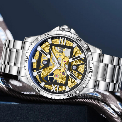 🔥Hot Sale Offers-Men's Automatic Skeleton Stainless Steel Watch