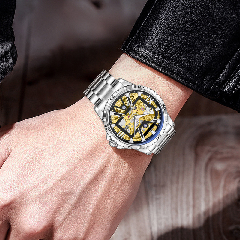 🔥Hot Sale Offers-Men's Automatic Skeleton Stainless Steel Watch
