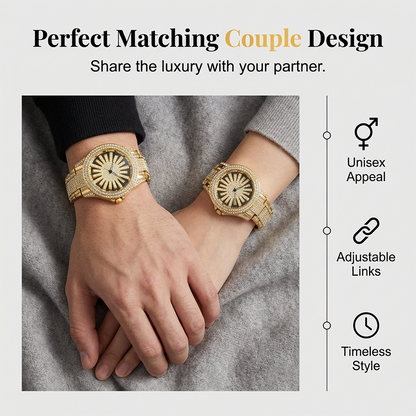 ⏳Time-Limited Special⏰Men's Iced-Out Watch with Rotating Dial – Sparkling Crystals, Precise Quartz & Butterfly Clasp ✨