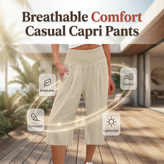 New Arrivals & Special Offers🍂Lightweight Elastic Waist Crop Pants for Women