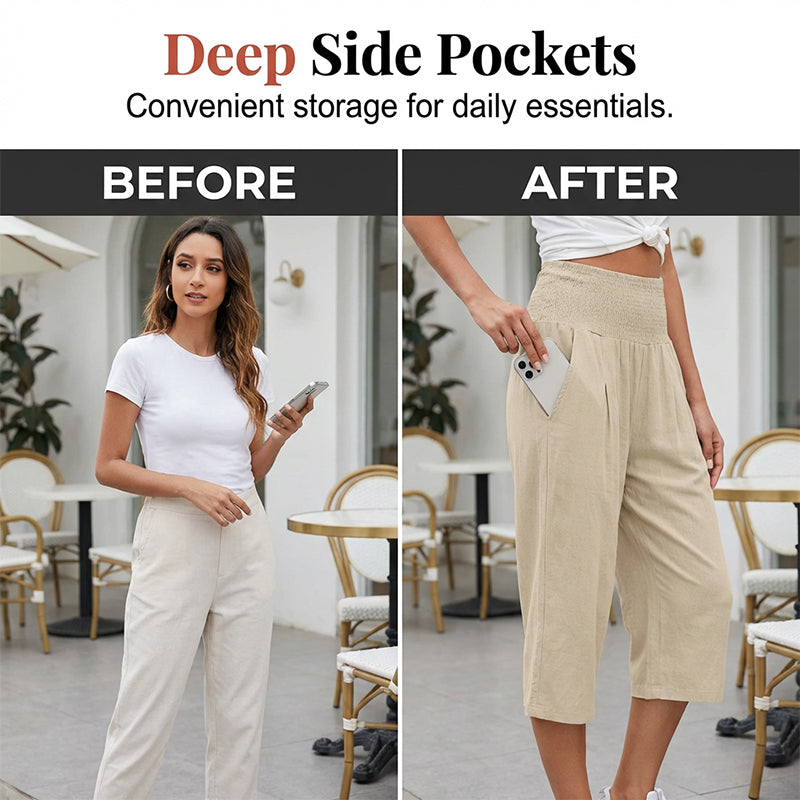New Arrivals & Special Offers🍂Lightweight Elastic Waist Crop Pants for Women