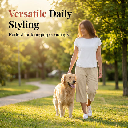 New Arrivals & Special Offers🍂Lightweight Elastic Waist Crop Pants for Women