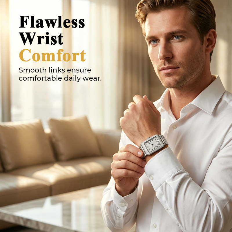 🔥Limited-time offer-Iced-Out Rectangular Face Watch