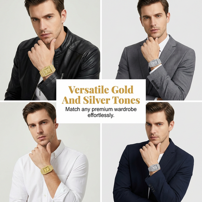 🔥Limited-time offer-Iced-Out Rectangular Face Watch