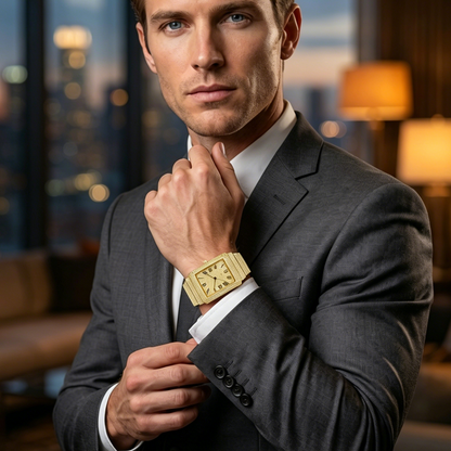 🔥Limited-time offer-Iced-Out Rectangular Face Watch
