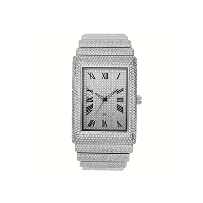 🔥Limited-time offer-Iced-Out Rectangular Face Watch