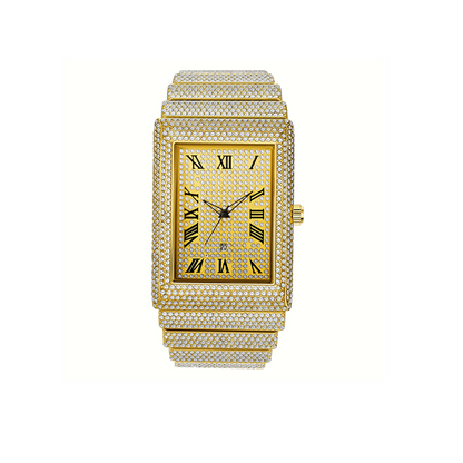 🔥Limited-time offer-Iced-Out Rectangular Face Watch
