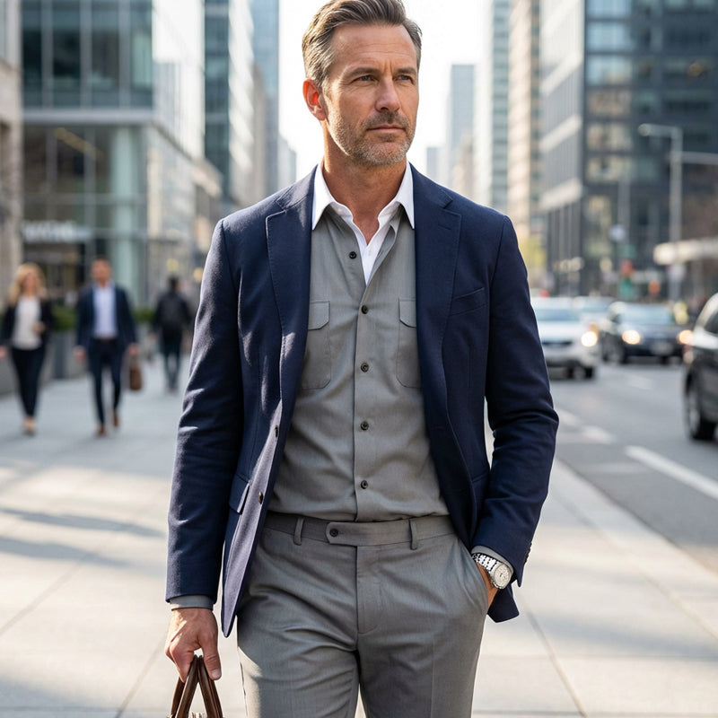 🔥Limited-time offer-Men's 2-Piece Solid Color Walking Suit Set