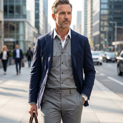 🔥Limited-time offer-Men's 2-Piece Solid Color Walking Suit Set