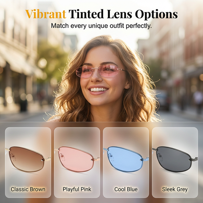 🔥Hot Sale Offers-Y2K Retro Rimless Sunglasses for Women