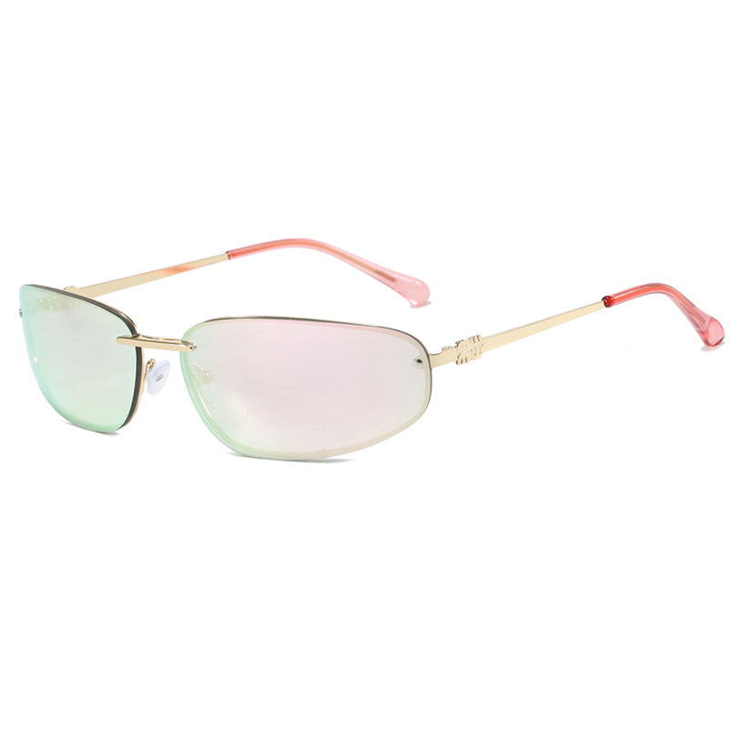 🔥Hot Sale Offers-Y2K Retro Rimless Sunglasses for Women