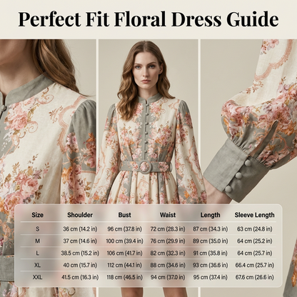 🔥Hot Sale Deals-Romantic Floral Print High Neck Mini Dress