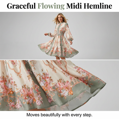 🔥Hot Sale Deals-Romantic Floral Print High Neck Mini Dress