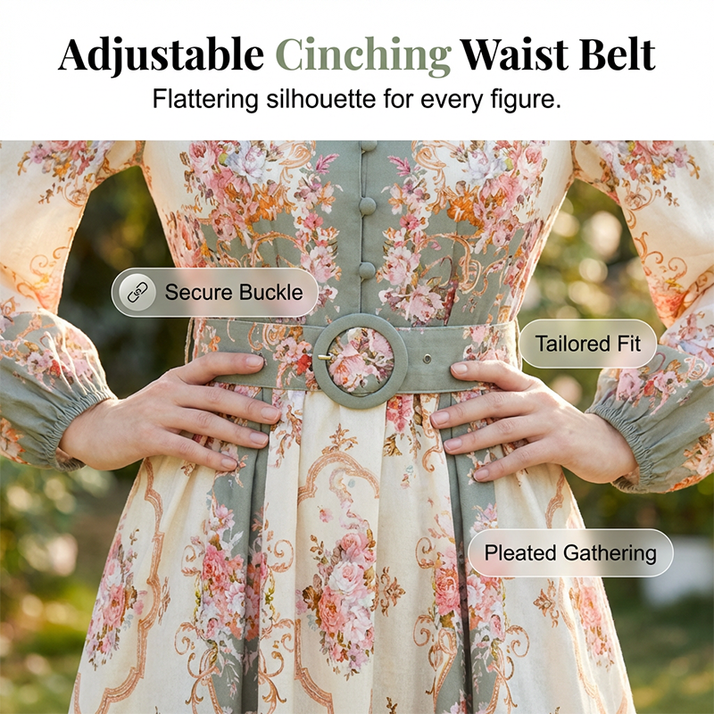 🔥Hot Sale Deals-Romantic Floral Print High Neck Mini Dress