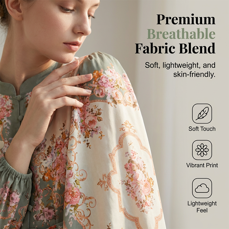 🔥Hot Sale Deals-Romantic Floral Print High Neck Mini Dress
