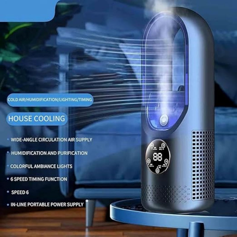 🔥Limited-time offer-6-Speed Bladeless Electric Fan with Light