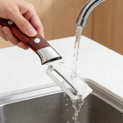 🔪 Tired of dull peelers? Meet our Thickened Stainless Steel Multi-Peeler – razor-sharp, ergonomic, peels & juliennes. Upgrade your kitchen today! 🥒