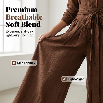 🔥Limited-time offer-Women's Collared Top and High-Waist Pants Set