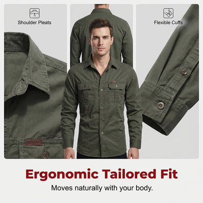 Men's Long Sleeve Cotton Workwear Shirt
