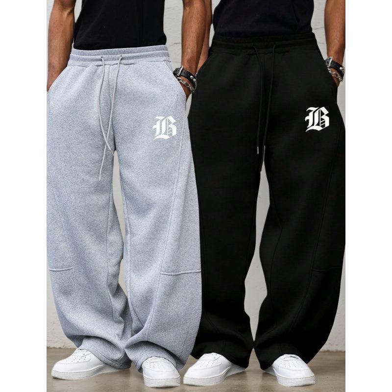 🔥 Heavyweight Comfort | Unisex Wide-Leg Straight-Fit Sweatpants with Drawstring Waist