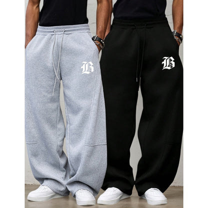 🔥 Heavyweight Comfort | Unisex Wide-Leg Straight-Fit Sweatpants with Drawstring Waist