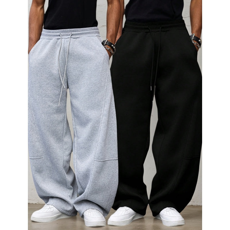 🔥 Heavyweight Comfort | Unisex Wide-Leg Straight-Fit Sweatpants with Drawstring Waist