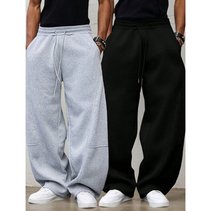 🔥 Heavyweight Comfort | Unisex Wide-Leg Straight-Fit Sweatpants with Drawstring Waist