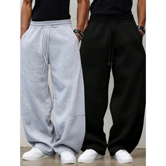 🔥 Heavyweight Comfort | Unisex Wide-Leg Straight-Fit Sweatpants with Drawstring Waist