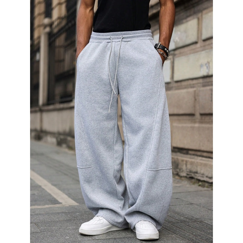 🔥 Heavyweight Comfort | Unisex Wide-Leg Straight-Fit Sweatpants with Drawstring Waist