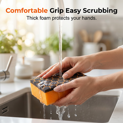 Dual-Action Kitchen Sponges for Tough Grime