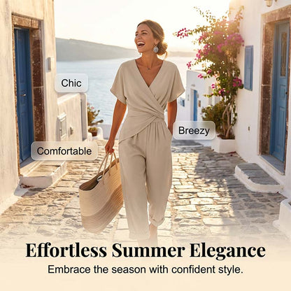 🔥Limited-time offer-Elegant Solid Color Two-Piece Set