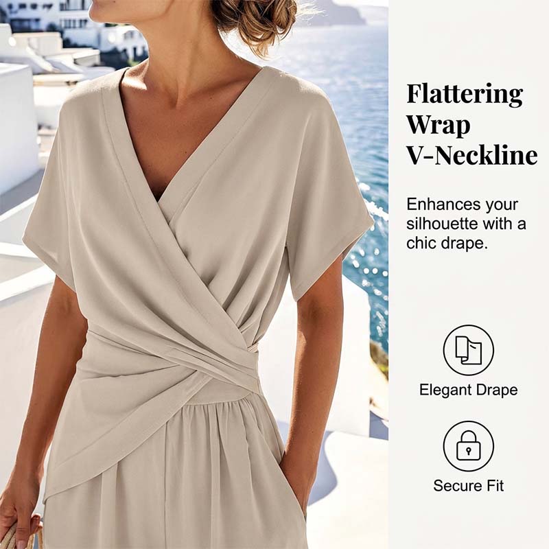 🔥Limited-time offer-Elegant Solid Color Two-Piece Set