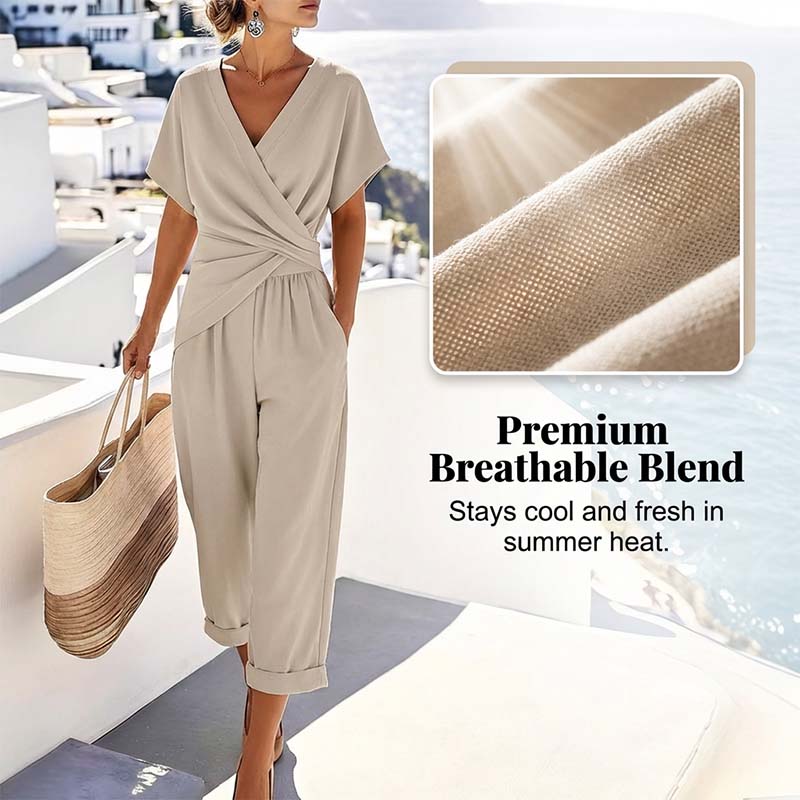🔥Limited-time offer-Elegant Solid Color Two-Piece Set