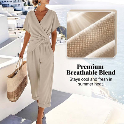 🔥Limited-time offer-Elegant Solid Color Two-Piece Set