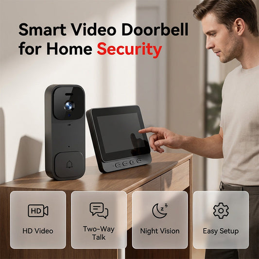 🔥Limited-time offer-Smart Video Doorbell with 4.3" Display Screen