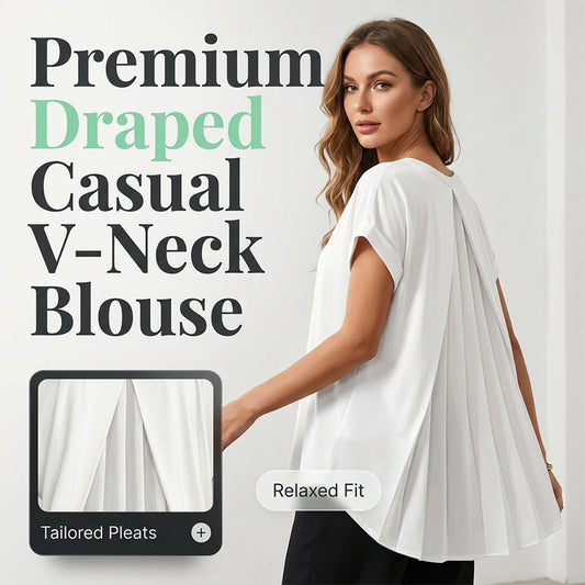 🔥Limited-time offer-Flowy Short Sleeve Top with Inverted Pleat Back