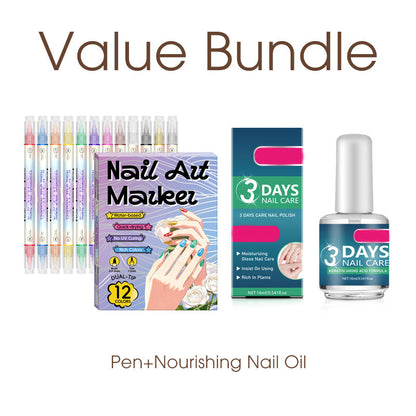 🥳2026 HOT SALE🥳💞50K+ SOLD!✨🎨 50% OFF! Dual-Tip Nail Art Marker Pen SetQuick‑dry, no UV lamp. Fine & brush tips. Easy DIY at home.💅🖌️