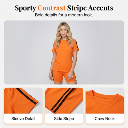 Women's Casual Short-Sleeve Top and Shorts Set