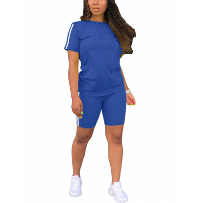 Women's Casual Short-Sleeve Top and Shorts Set