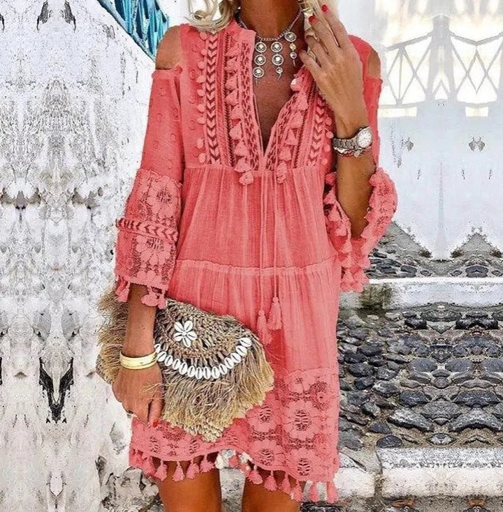 🌸 LIMITED-TIME 50% OFF! ✨ Women's Cotton Linen Embroidered Dress – Loose, Breathable, UV Protection 👒