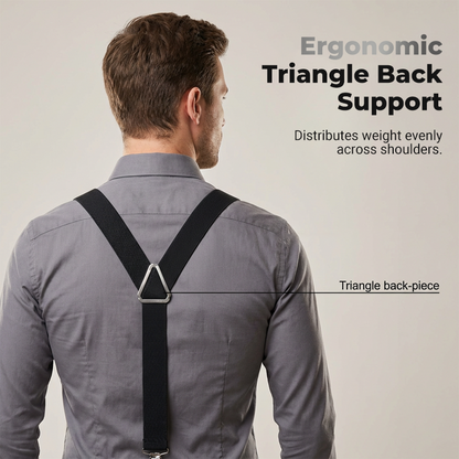 Classic Unisex Adjustable Elastic 4-Clip Suspenders