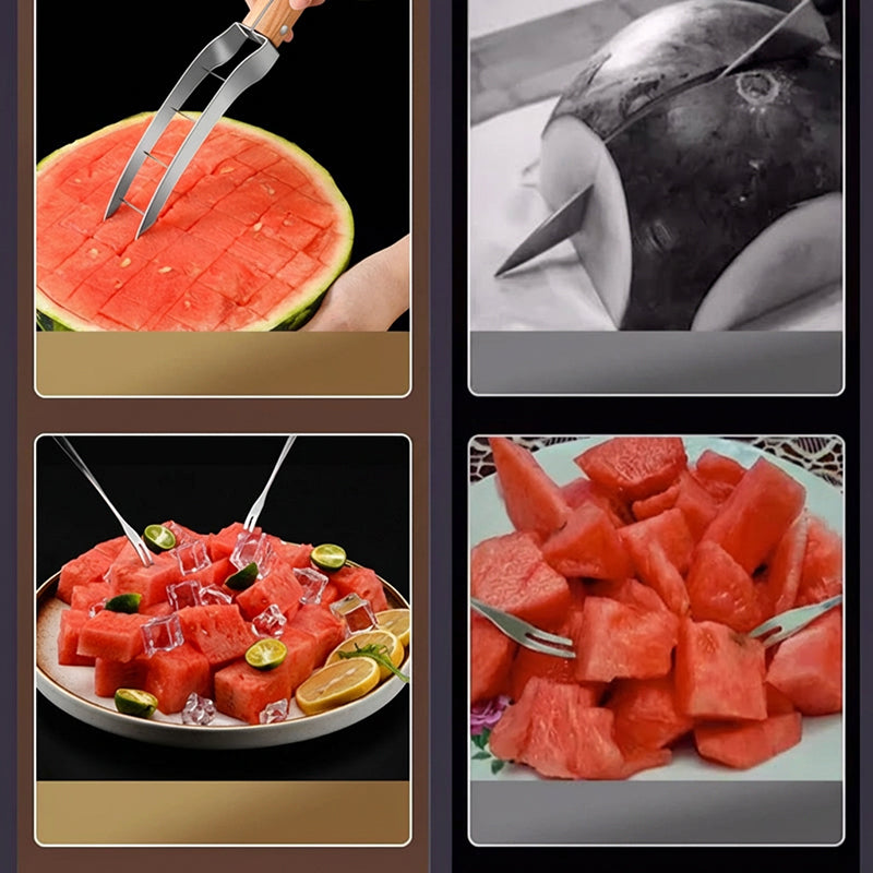🔥Limited-time offer-Quick-Cut Stainless Steel Watermelon Cube Slicer