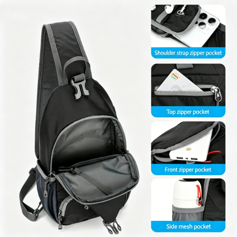 🎒 Practical Everyday Carry | Men's Multi-Pocket Water-Resistant Oxford Sling Bag