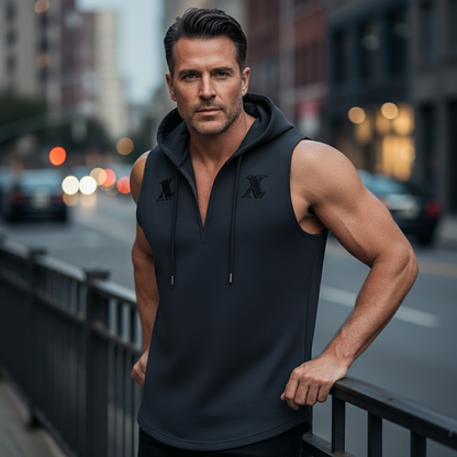 🔥2026 New Arrivals: Hot Sellers-Men's Sleeveless Workout Hoodie Tank Top