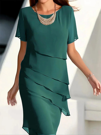 💕2026 Hot Sale 60% OFF🔥Elegant Pleated Chiffon Midi Dress