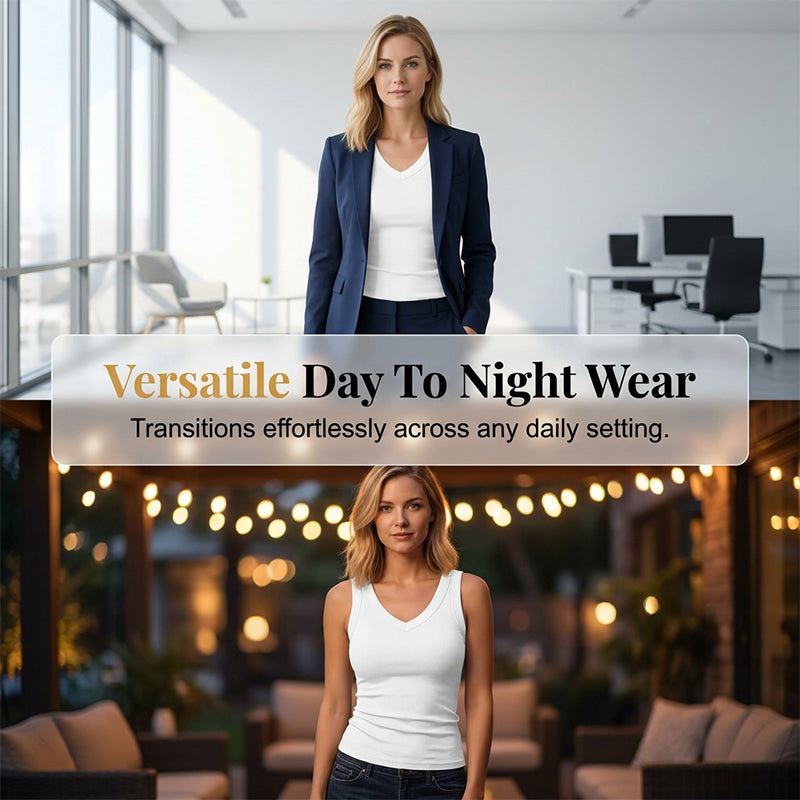🔥Limited-time offer-Women's V-Neck Ribbed Knit Tank Top