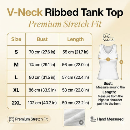🔥Limited-time offer-Women's V-Neck Ribbed Knit Tank Top